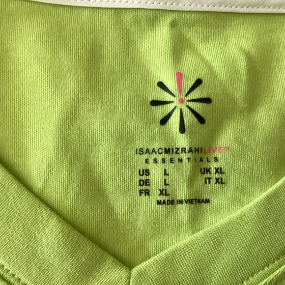 Ladies ISAAC MIZRAHI Lime Green 3/4 Sleeve Pullover Top Size Large - Picture 5 of 8